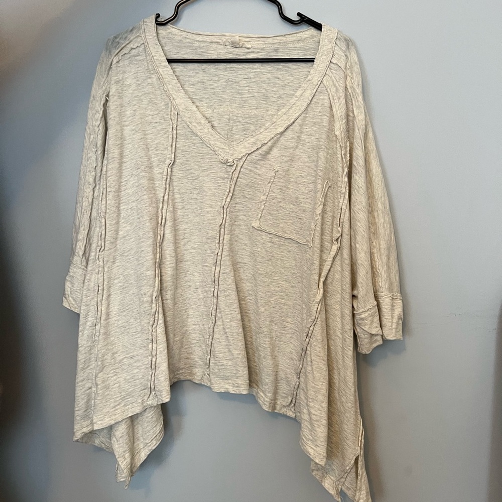 Three Bird Nest Cream V-Neck Flowy Top